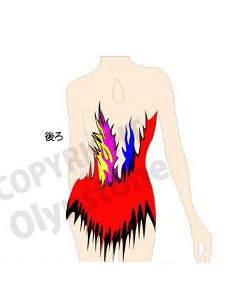 背中も綺麗な競技用新体操レオタード